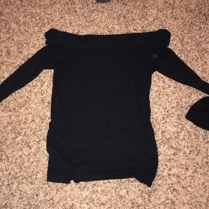 Black off the shoulder long sleeve